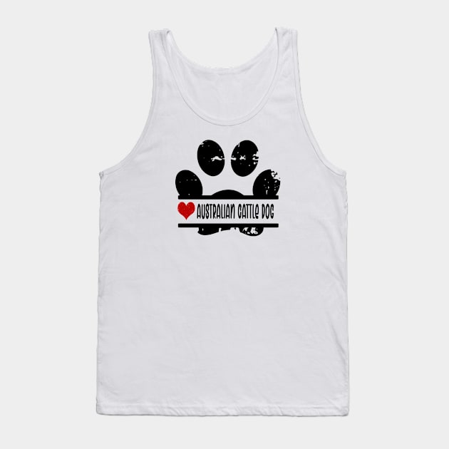 Australian Cattle dog paw print Tank Top by artsytee